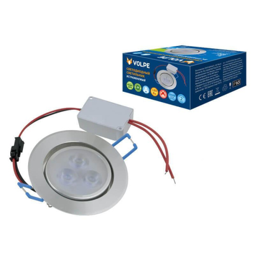 Встраиваемый светодиодный светильник (UL-00003244) Volpe ULM-Q262 3W/DW IP65 SILVER Встраиваемый светодиодный светильник (UL-00003244) Volpe ULM-Q262 3W/DW IP65 SILVER