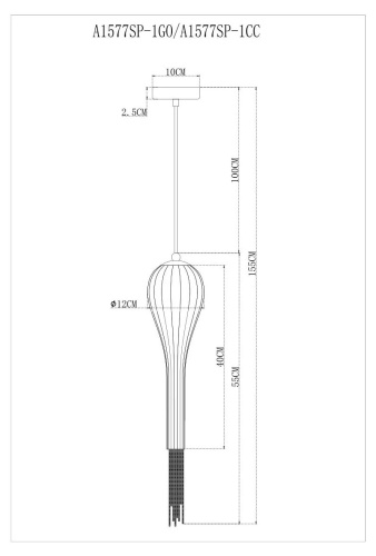 Подвесной светильник Arte Lamp Waterfall A1577SP-1GO