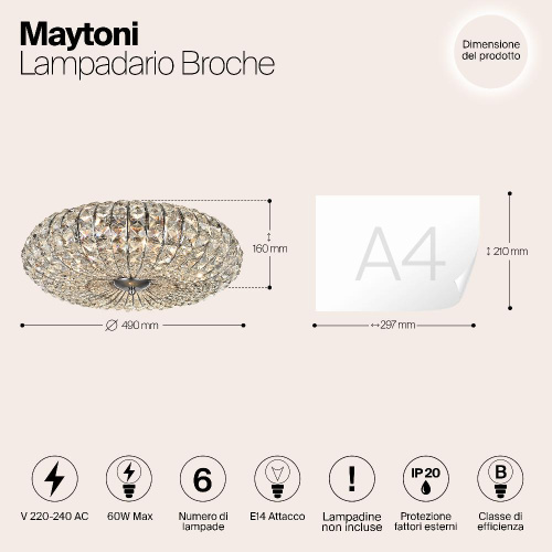 Потолочная люстра Maytoni Broche DIA902-06-N