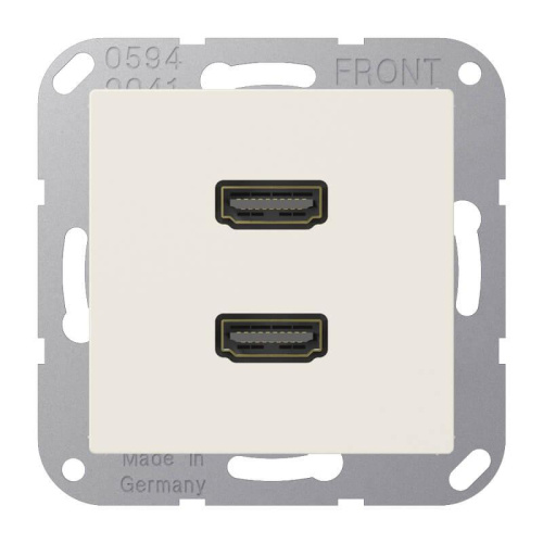 Розетка HDMI двойная Jung A 500 слоновая кость MAA1133