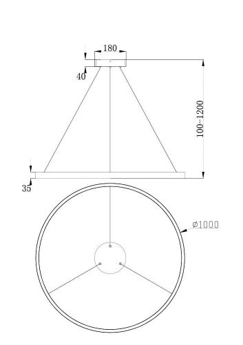 Подвесной светодиодный светильник Maytoni Rim MOD058PL-L54BS4K Подвесной светодиодный светильник Maytoni Rim MOD058PL-L54BS4K