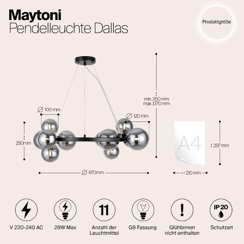 Подвесной светильник Maytoni MOD545PL-11B Подвесной светильник Maytoni MOD545PL-11B