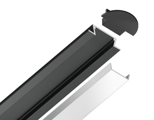 Встраиваемый профиль с рассеивателем Ambrella Illumination GP1001BK Встраиваемый профиль с рассеивателем Ambrella Illumination GP1001BK