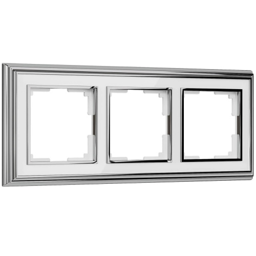 Рамка Werkel Palacio на 3 поста хром/белый W0031331 4690389159220 Рамка Werkel Palacio на 3 поста хром/белый W0031331 4690389159220