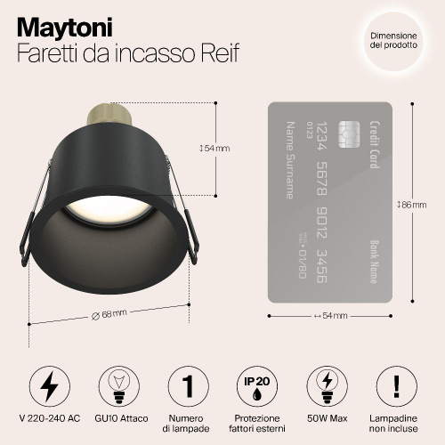 Встраиваемый светильник Maytoni Reif DL049-01B Встраиваемый светильник Maytoni Reif DL049-01B