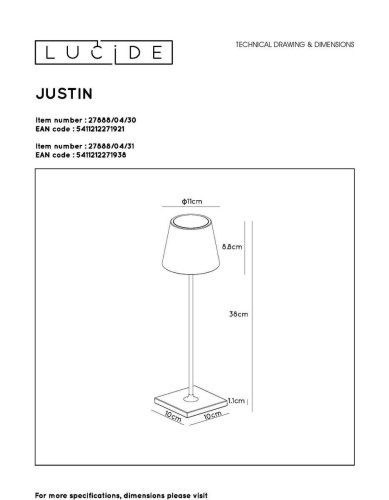 Уличный светодиодный светильник Lucide Justin 27888/04/31 Уличный светодиодный светильник Lucide Justin 27888/04/31