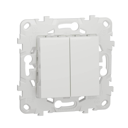 Переключатель двухклавишный перекрестный Schneider Electric Unica New NU521518 Переключатель двухклавишный перекрестный Schneider Electric Unica New NU521518