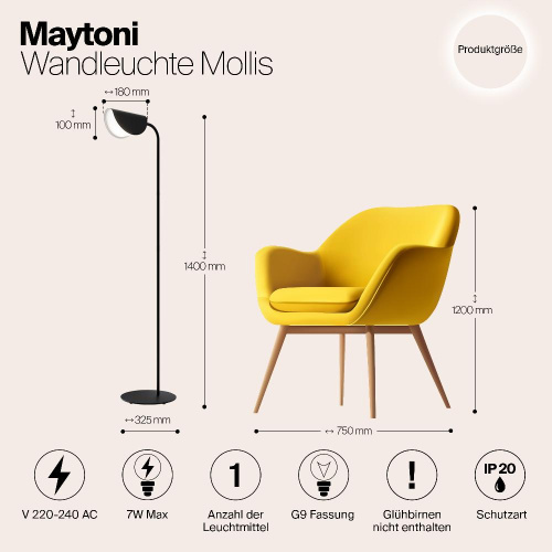 Торшер Maytoni Technical Mollis MOD126FL-01B Торшер Maytoni Technical Mollis MOD126FL-01B