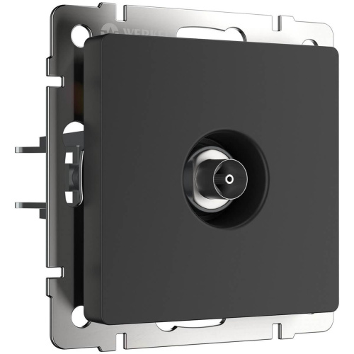 ТВ-розетка Werkel проходная черный матовый WL08-TV-2W 4690389073519 ТВ-розетка Werkel проходная черный матовый WL08-TV-2W 4690389073519