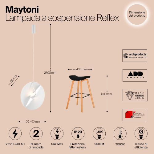 Подвесной светильник Maytoni MOD154PL-L6W3K Подвесной светильник Maytoni MOD154PL-L6W3K