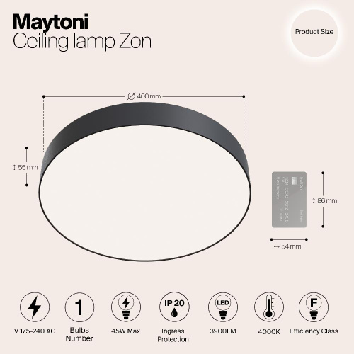 Потолочный светодиодный светильник Maytoni Zon C032CL-L48B4K Потолочный светодиодный светильник Maytoni Zon C032CL-L48B4K