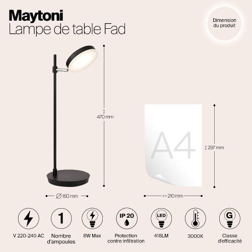 Настольная лампа Maytoni Fad MOD070TL-L8B3K Настольная лампа Maytoni Fad MOD070TL-L8B3K