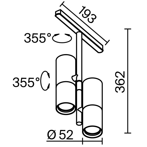 Трековый светильник Technical TR005-4-2X12W-DS-BW Трековый светильник Technical TR005-4-2X12W-DS-BW