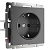 Розетка Werkel с заземлением графит рифленый WL04-SKG-01-IP20 4690389145988