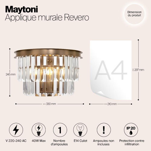 Настенный светильник Maytoni Revero MOD085WL-01BS Настенный светильник Maytoni Revero MOD085WL-01BS