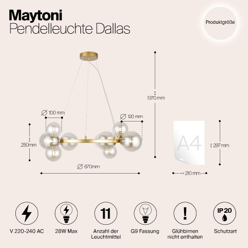Подвесной светильник Maytoni MOD545PL-11G Подвесной светильник Maytoni MOD545PL-11G