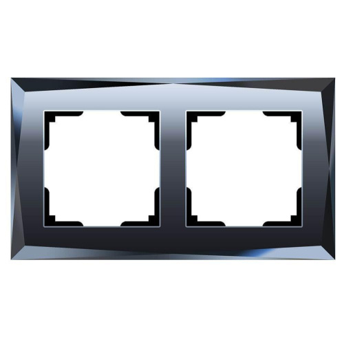 Рамка Werkel Diamant на 2 поста черный WL08-Frame-02 4690389054402 Рамка Werkel Diamant на 2 поста черный WL08-Frame-02 4690389054402