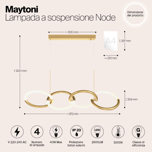 Подвесной светильник Maytoni MOD165PL-L40G3K Подвесной светильник Maytoni MOD165PL-L40G3K
