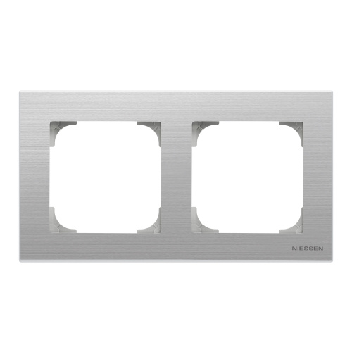 Рамка 2-постовая ABB Sky нержавеющая сталь 2CLA857200A1401 Рамка 2-постовая ABB Sky нержавеющая сталь 2CLA857200A1401