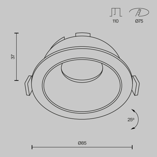 Встраиваемый светильник Technical DL051-U-1WB Встраиваемый светильник Technical DL051-U-1WB