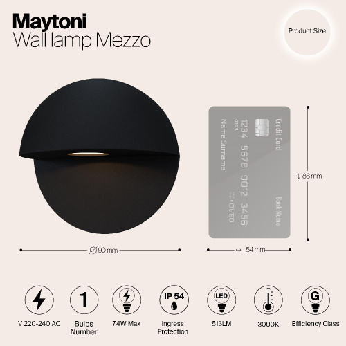 Уличный настенный светодиодный светильник Maytoni Mezzo O033WL-L7B3K Уличный настенный светодиодный светильник Maytoni Mezzo O033WL-L7B3K