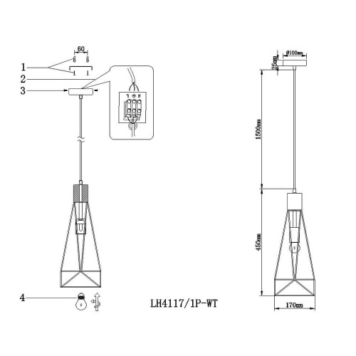 Подвесной светильник Lumien Hall Карру LH4117/1P-WT Подвесной светильник Lumien Hall Карру LH4117/1P-WT