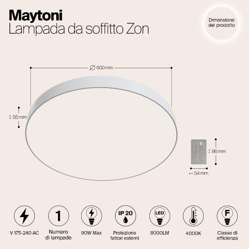 Потолочный светодиодный светильник Maytoni Zon C032CL-L96W4K Потолочный светодиодный светильник Maytoni Zon C032CL-L96W4K