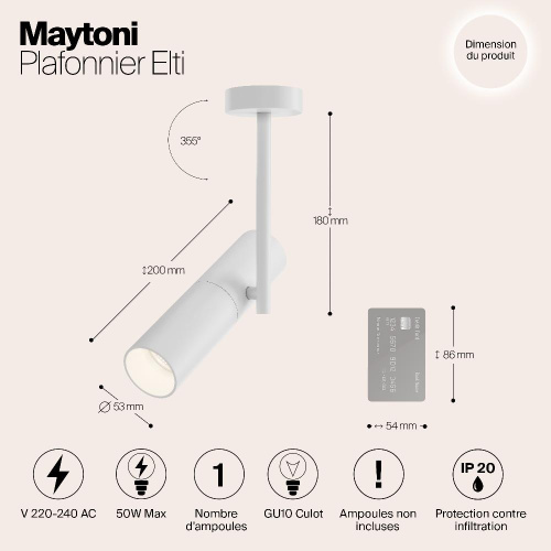 Спот Maytoni Elti C020CL-01W