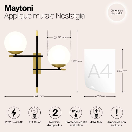 Бра Maytoni Nostalgia MOD048WL-02G Бра Maytoni Nostalgia MOD048WL-02G