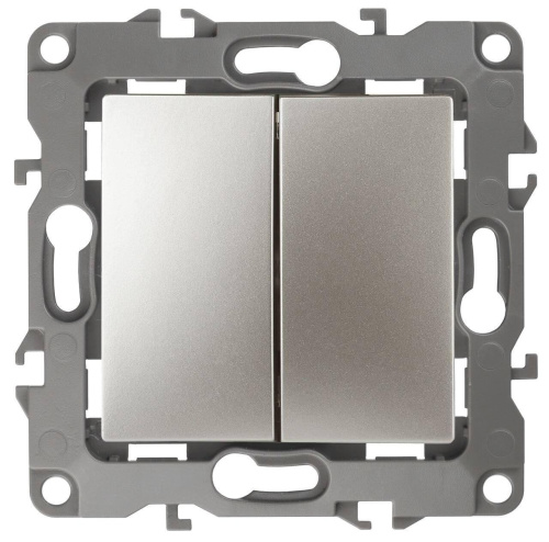 Выключатель двухклавишный ЭРА 12 10AX 250V 12-1004-04 Б0014654 Выключатель двухклавишный ЭРА 12 10AX 250V 12-1004-04 Б0014654
