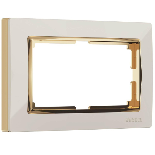 Рамка Werkel Snabb для двойной розетки слоновая кость/золото WL03-Frame-01-DBL-ivory/GD 4690389083853 Рамка Werkel Snabb для двойной розетки слоновая кость/золото WL03-Frame-01-DBL-ivory/GD 4690389083853