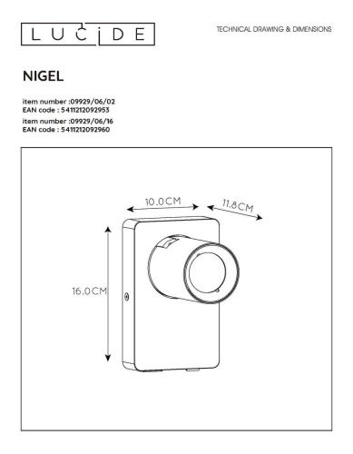 Спот Lucide Nigel 09929/06/16 Спот Lucide Nigel 09929/06/16