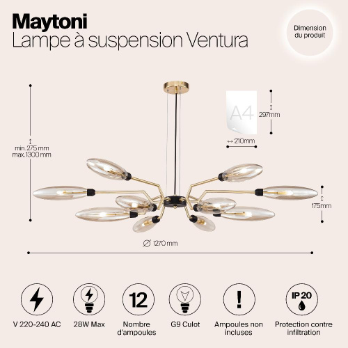 Подвесной светильник Maytoni MOD012CL-12G Подвесной светильник Maytoni MOD012CL-12G