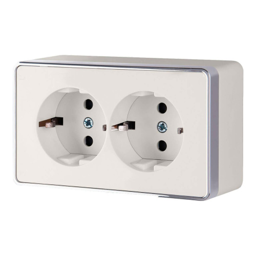 Розетка Werkel двойная с заземлением Gallant слоновая кость WL15-02-03 4690389102233 Розетка Werkel двойная с заземлением Gallant слоновая кость WL15-02-03 4690389102233