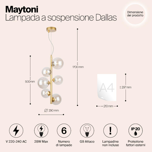 Подвесной светильник Maytoni MOD545PL-06G Подвесной светильник Maytoni MOD545PL-06G