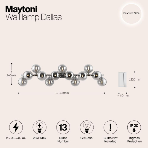 Бра Maytoni Dallas MOD547WL-13CH Бра Maytoni Dallas MOD547WL-13CH
