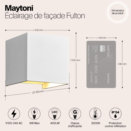 Уличный настенный светодиодный светильник Maytoni Fulton O572WL-L6W Уличный настенный светодиодный светильник Maytoni Fulton O572WL-L6W