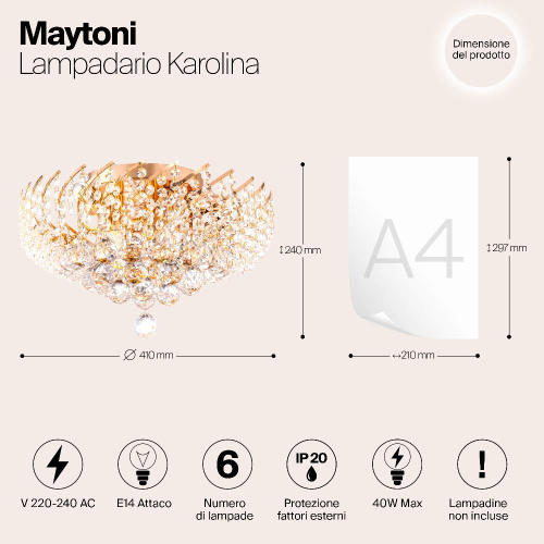 Потолочная люстра Maytoni Karolina DIA120-06-G Потолочная люстра Maytoni Karolina DIA120-06-G