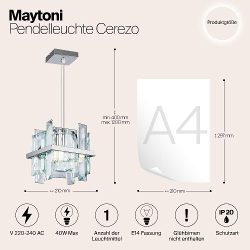 Подвесной светильник Maytoni Cerezo MOD201PL-01N Подвесной светильник Maytoni Cerezo MOD201PL-01N
