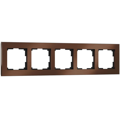 Рамка Werkel Aluminium на 5 постов алюминий коричневый WL11-Frame-05 4690389073724 Рамка Werkel Aluminium на 5 постов алюминий коричневый WL11-Frame-05 4690389073724