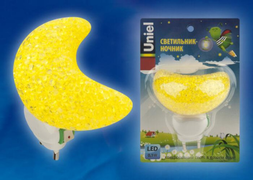 Настенный светодиодный светильник (10331) Uniel DTL-309-Месяц/Yellow/1LED/0,1W
