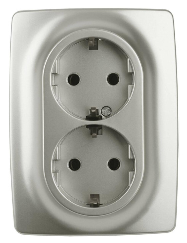 Розетка ЭРА 12 2x2P E Schuko со шторками 16A 250V 12-2108-15 Б0036451 Розетка ЭРА 12 2x2P E Schuko со шторками 16A 250V 12-2108-15 Б0036451