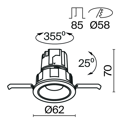 Встраиваемый светильник Technical DL057-7W3K-W Встраиваемый светильник Technical DL057-7W3K-W