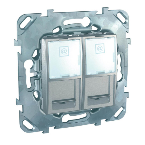 Розетка компьютерная 2хRJ45 Schneider Electric Unica MGU5.2020.30ZD Розетка компьютерная 2хRJ45 Schneider Electric Unica MGU5.2020.30ZD