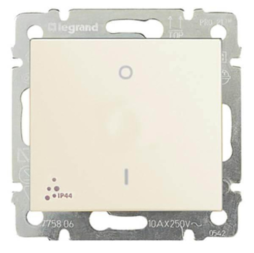 Выключатель одноклавишный двухполюсный Legrand Valena 10A 250V IP44 слоновая кость 774192 Выключатель одноклавишный двухполюсный Legrand Valena 10A 250V IP44 слоновая кость 774192