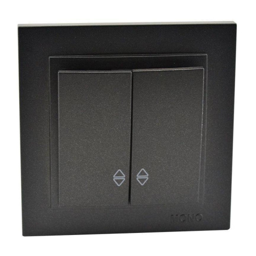 Выключатель Mono Electric Despina двухклавишный проходной графит 102-202023-111 Выключатель Mono Electric Despina двухклавишный проходной графит 102-202023-111