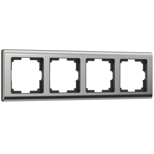 Рамка на 4 поста Werkel Metallic глянцевый никель W0041602 4690389159046 Рамка на 4 поста Werkel Metallic глянцевый никель W0041602 4690389159046
