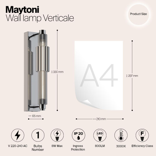 Настенный светильник Maytoni Verticale MOD308WL-L9CH3K Настенный светильник Maytoni Verticale MOD308WL-L9CH3K