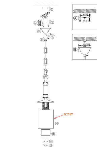 Подвесной светильник Odeon Light Fabo 2767/1 Подвесной светильник Odeon Light Fabo 2767/1