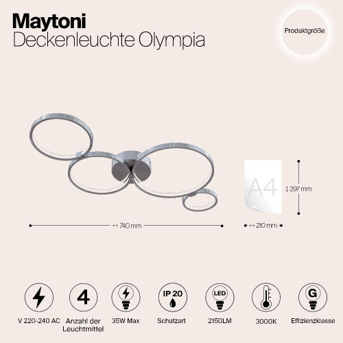 Потолочный светодиодный светильник Maytoni Olympia MOD448-44-N
